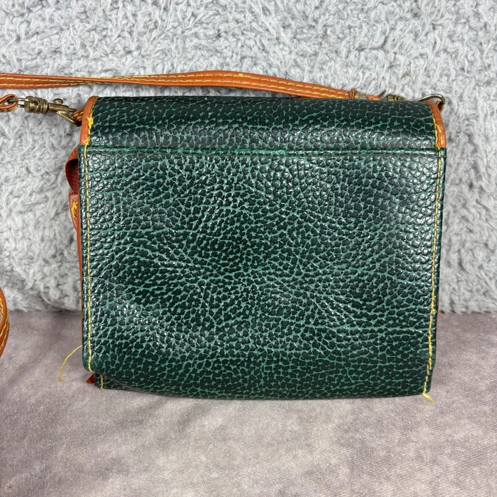 Dooney & Bourke Crossbody Bag Womens Small Green All Weather Leather Duck Logo